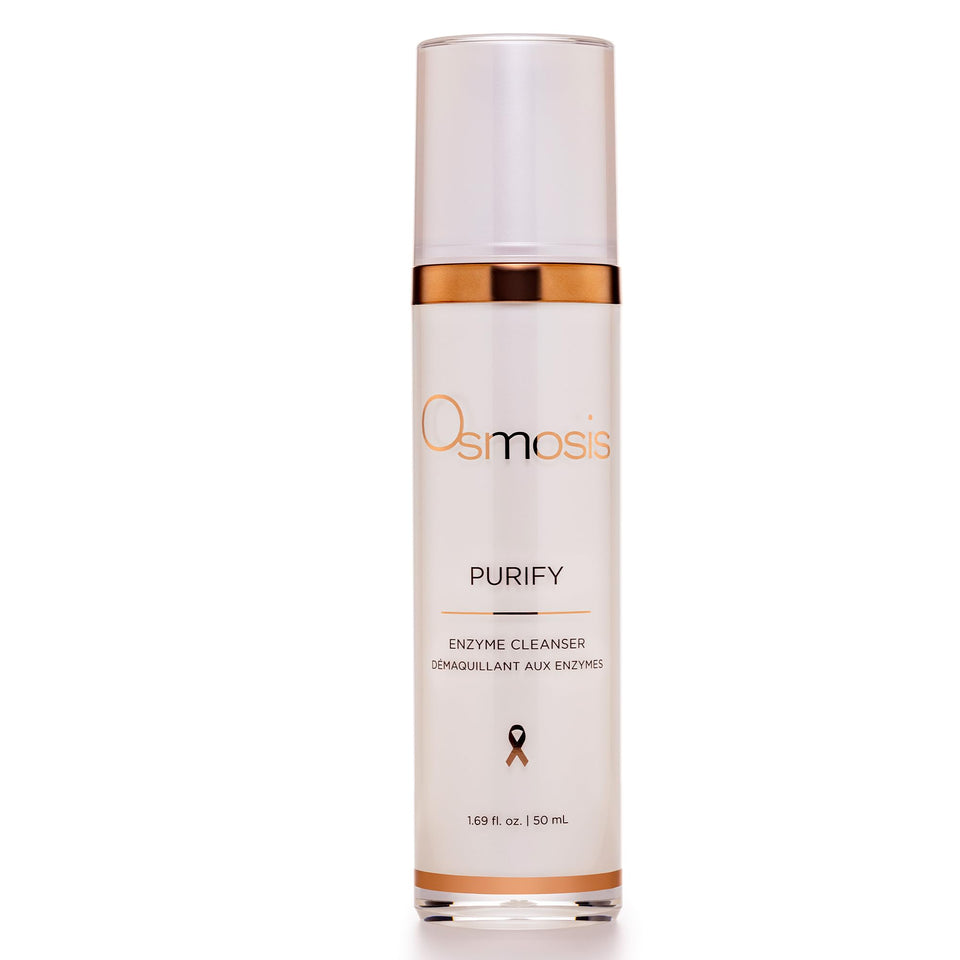 OSMOSIS Purify enzyme cleanser bottle close-up showing gentle cleansing for blemish-prone skin