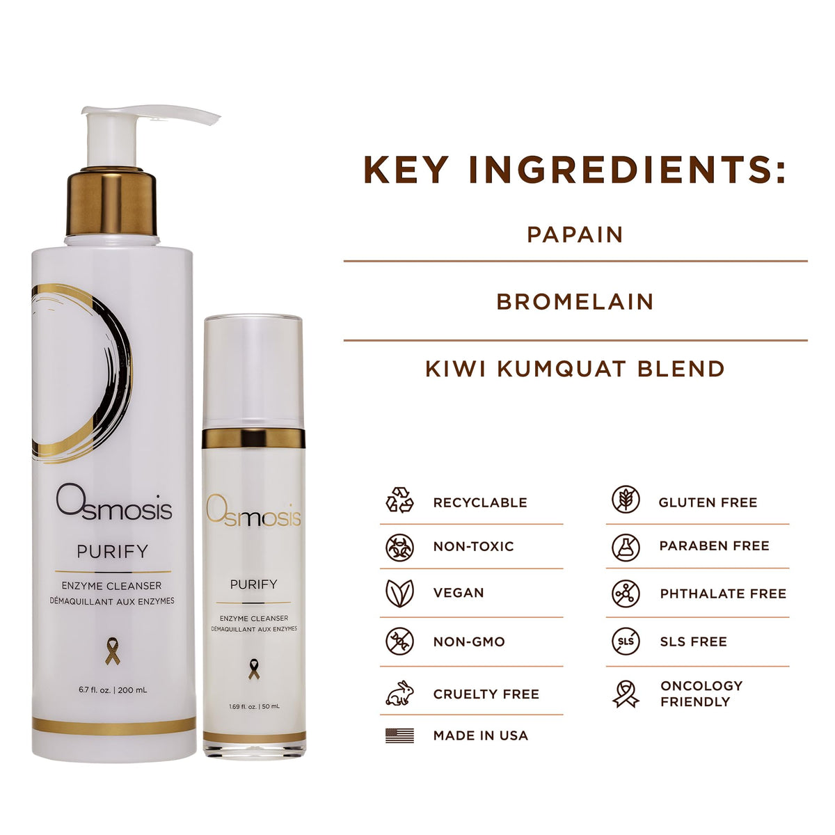 OSMOSIS Purify cleanser on the neck as part of daily skincare ritual