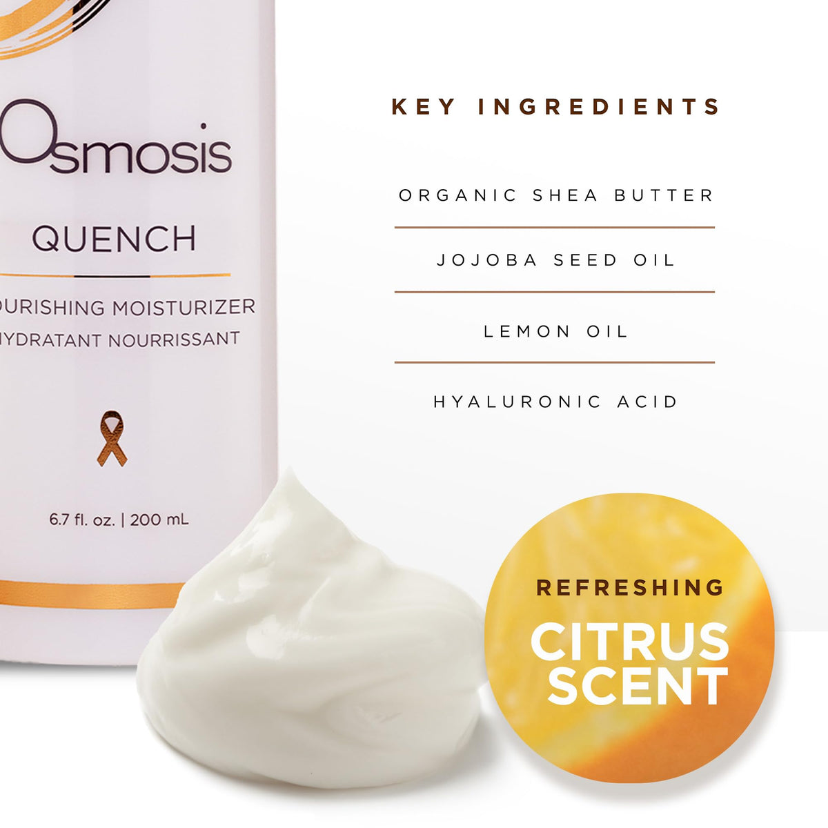 OSMOSIS Quench application on face and neck for balanced hydration.
