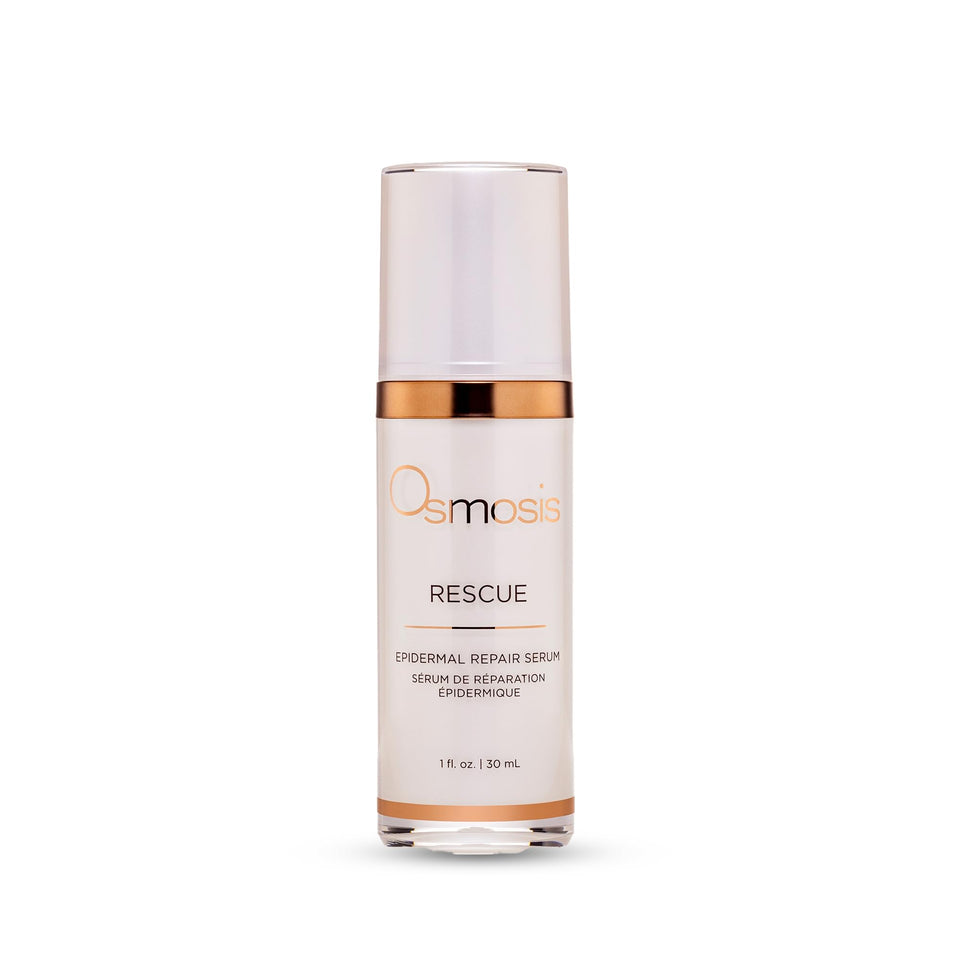 Osmosis Rescue bottle front view showing barrier-support serum for sensitive skin.