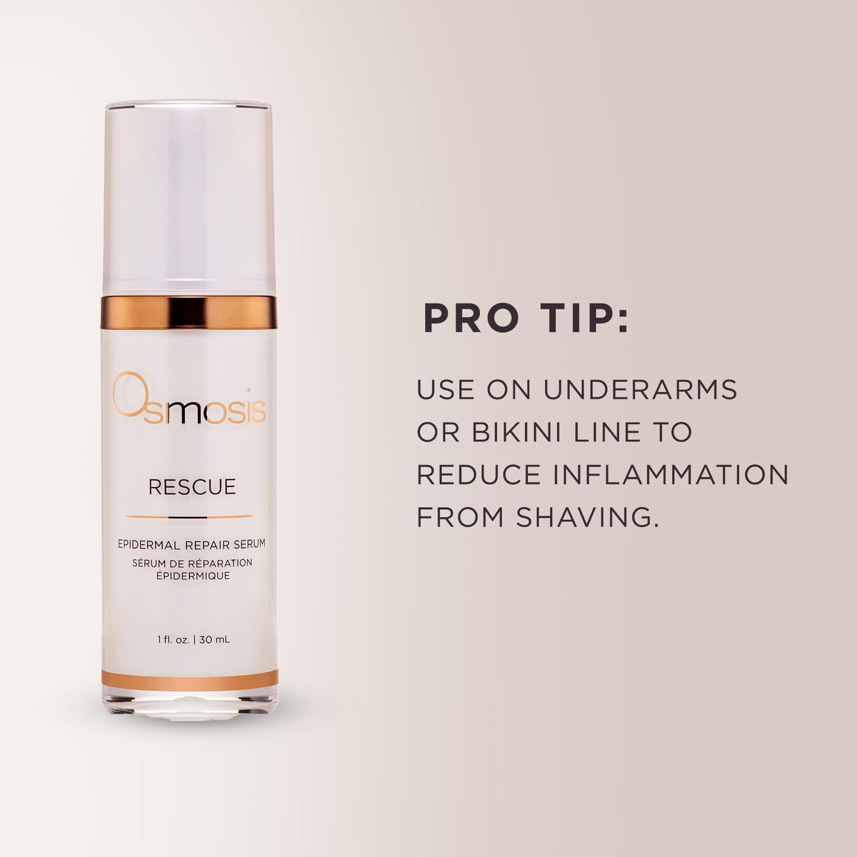 Osmosis Rescue redness close-up depicts calmer, more balanced skin.