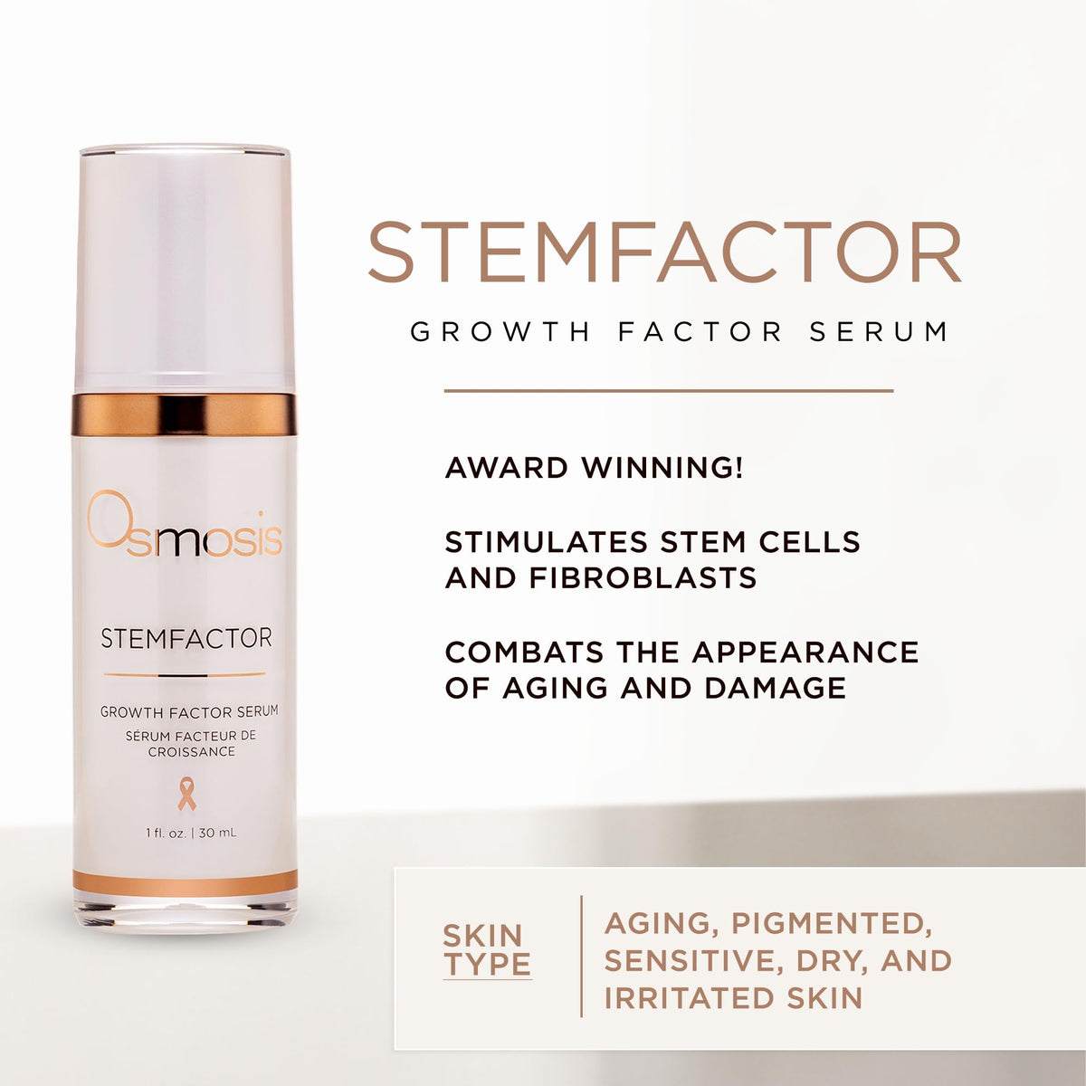 OSMOSIS StemFactor dropper close-up enabling precise application