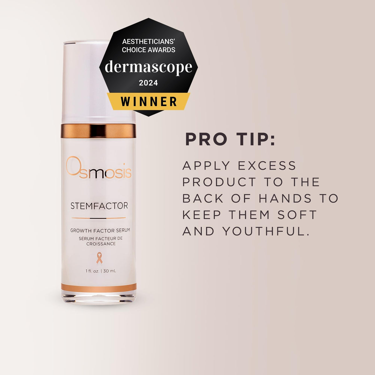 OSMOSIS product on vanity emphasizes professional skincare routine