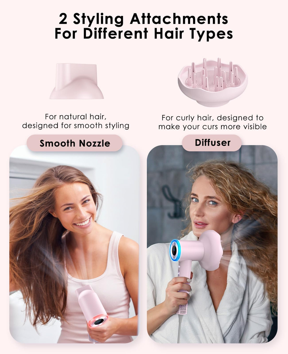 OSOU Diffuser Hair Dryer operating quietly for undisturbed styling