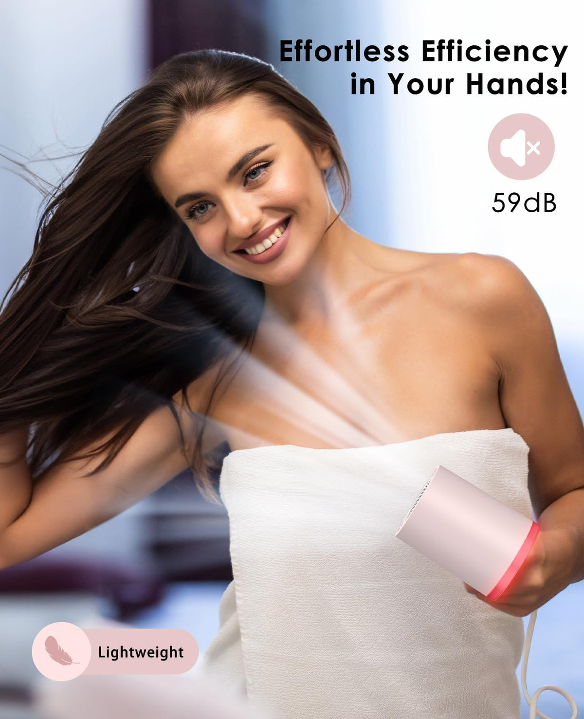 OSOU Diffuser Hair Dryer with 360 degree nozzle and diffuser for versatile styling