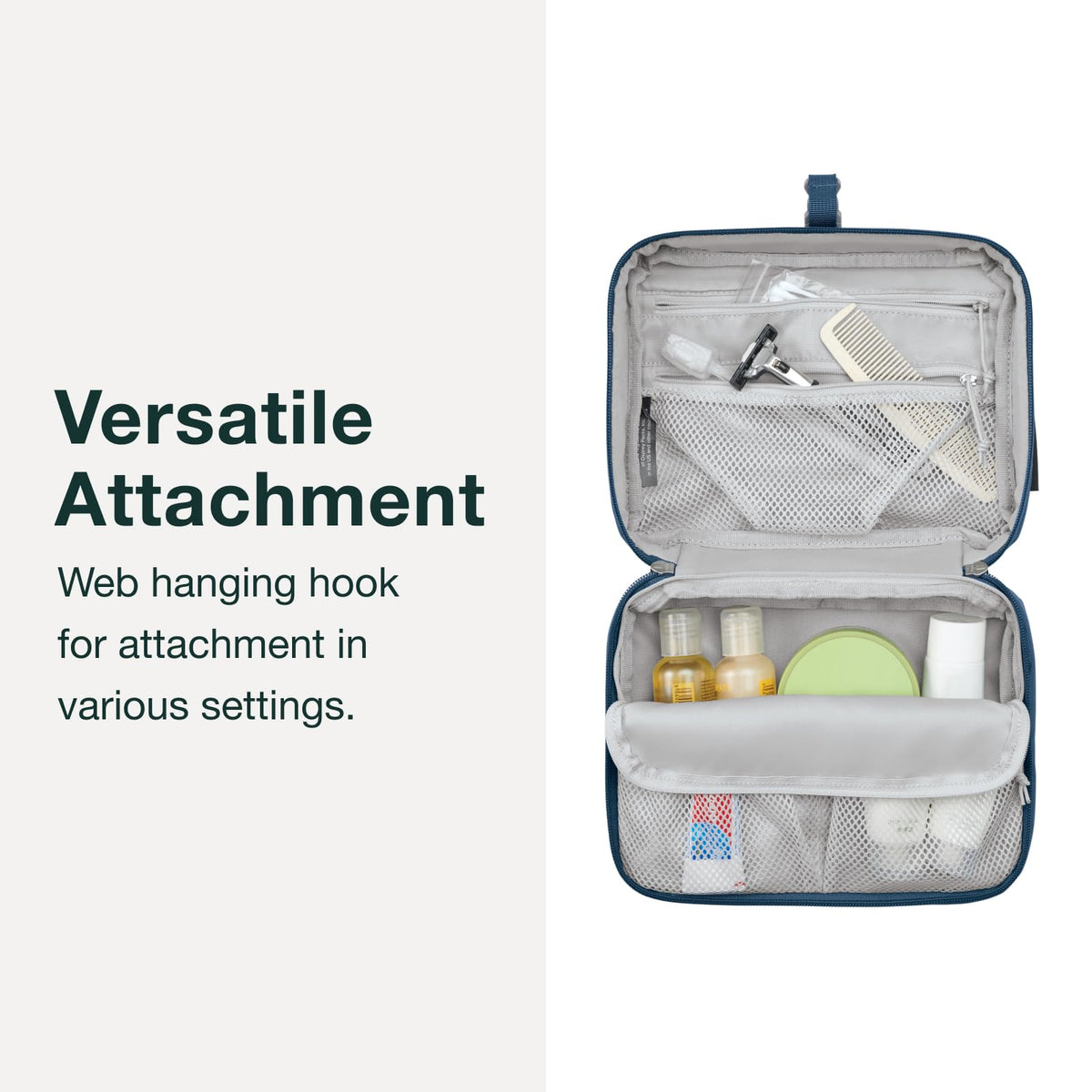 Osprey Daylite Hanging Toiletry Kit tan concrete, secure zippered pockets for essentials.