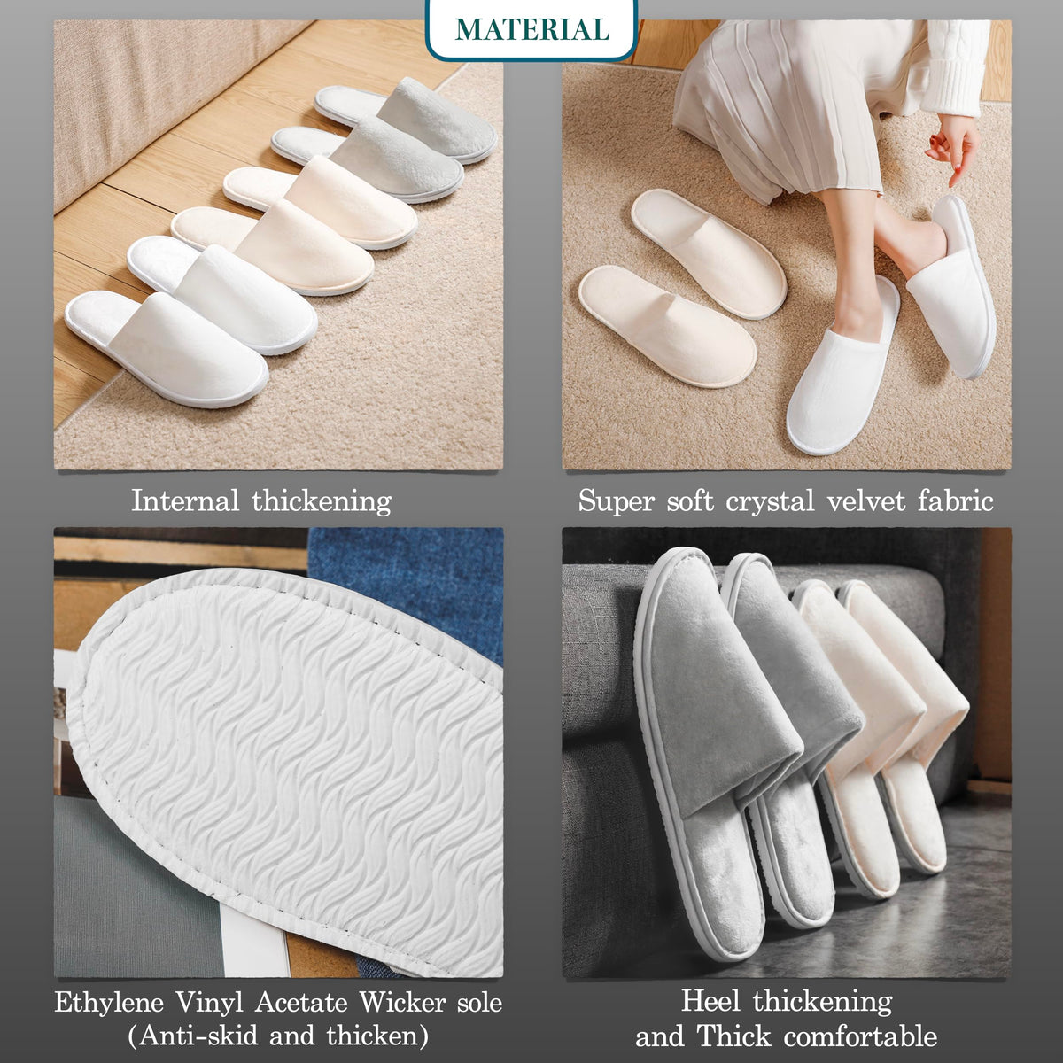 OSTADARRA hotel-use slippers offer soft comfort for hotel guests.