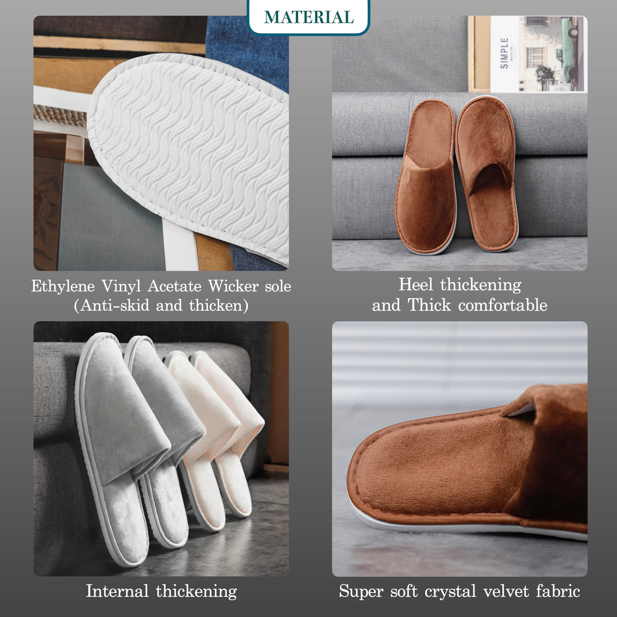 OSTADARRA spa slippers men and women fit for most sizes.
