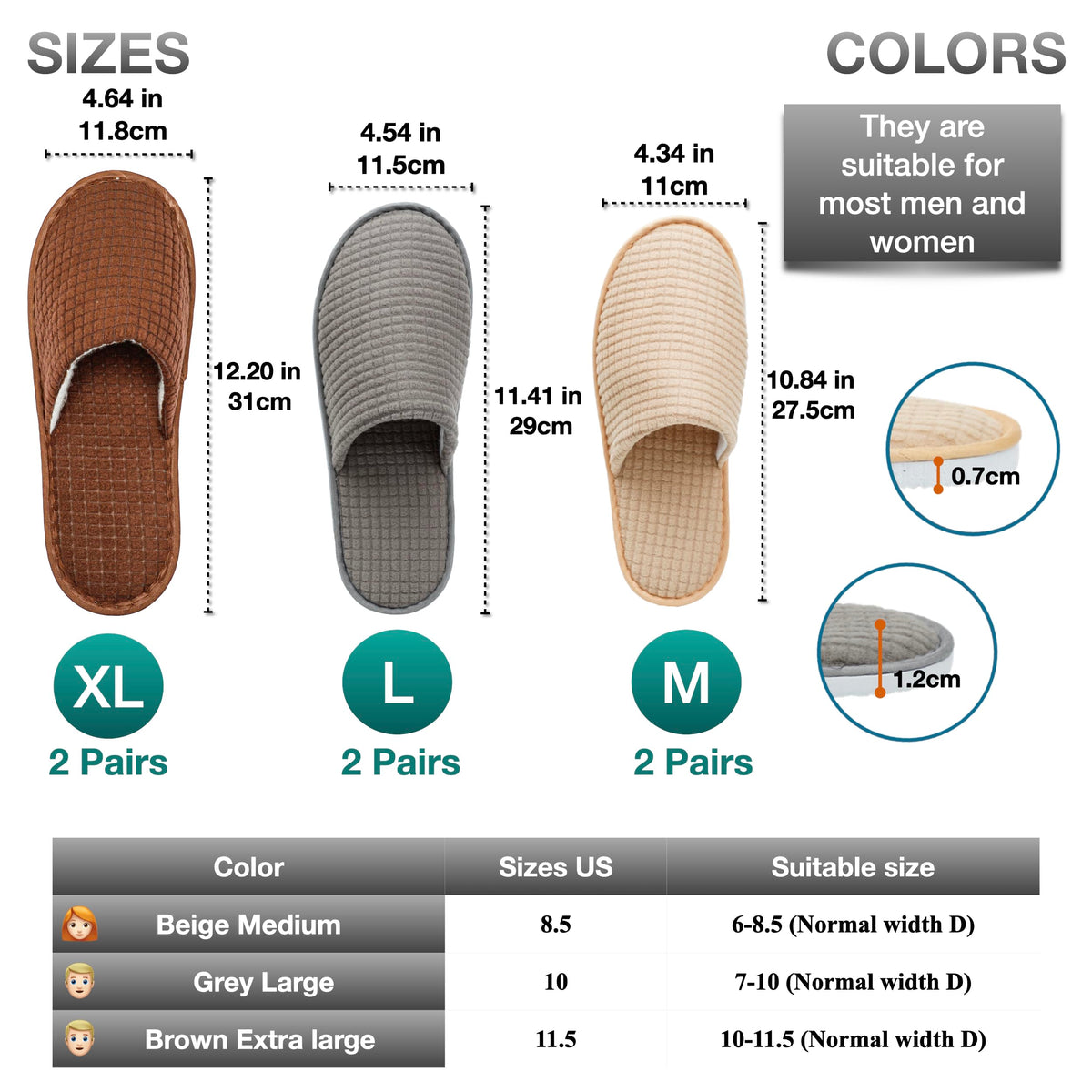 OSTADARRA spa slippers with non-slip sole for bathroom safety