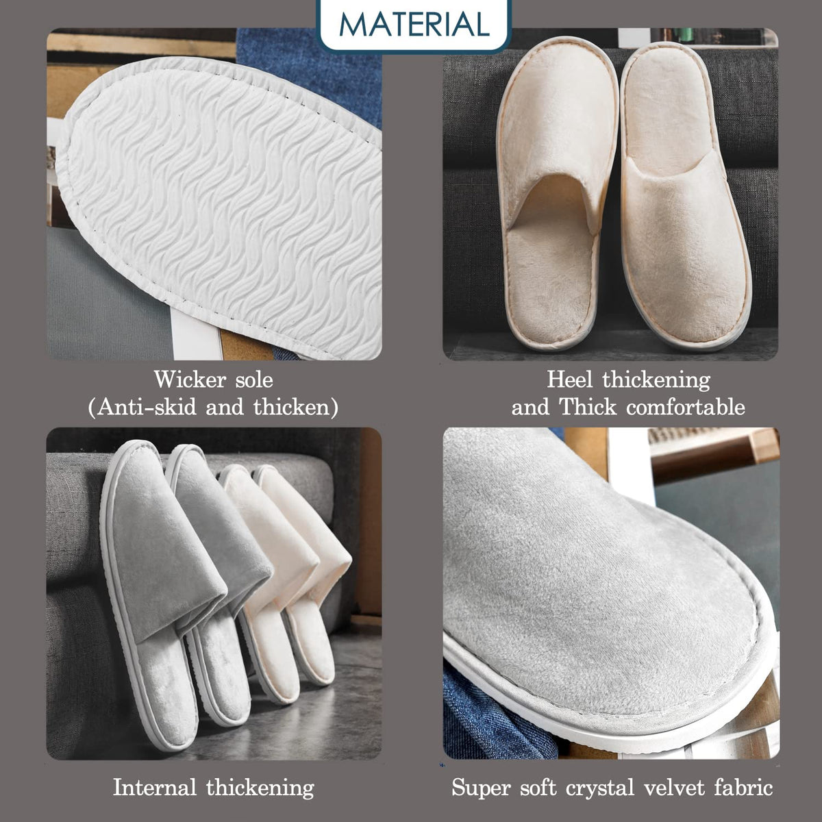 OSTADARRA spa slippers in individual packaging bags for easy distribution