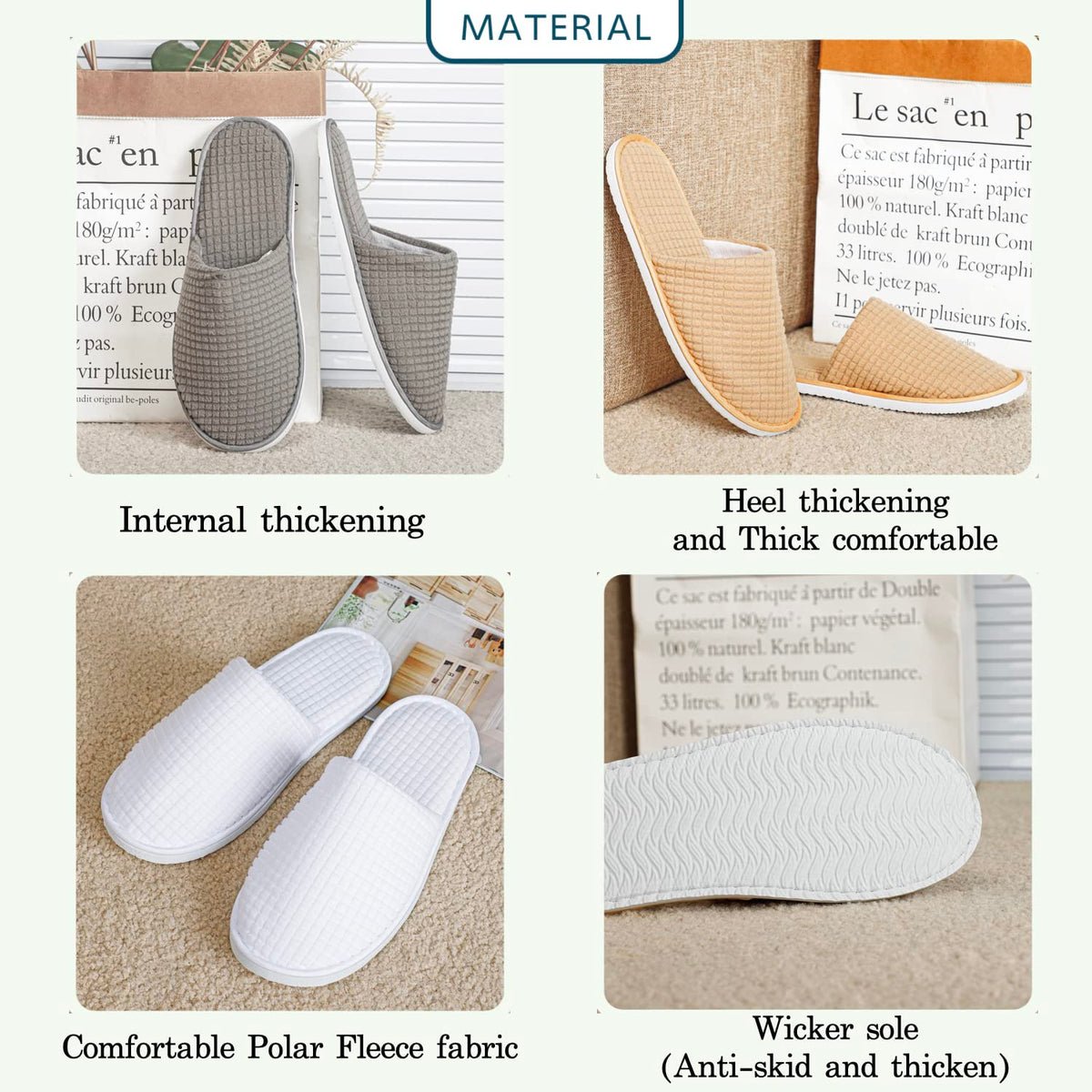 OSTADARRA spa slippers size-fit overview for men and women.