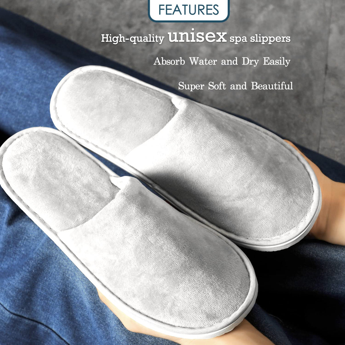 OSTADARRA spa slippers serve as a practical travel companion