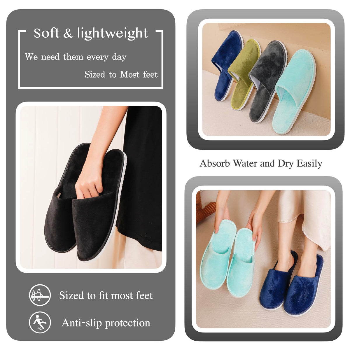 OSTADARRA spa slippers unisex design fits both men and women