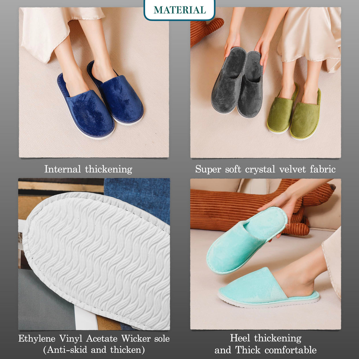 OSTADARRA spa slippers washable and reusable for travel and stays