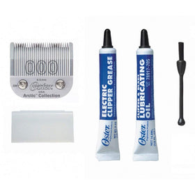 Oster Classic 76 burgundy barber kit highlights included blade guard and maintenance oils.