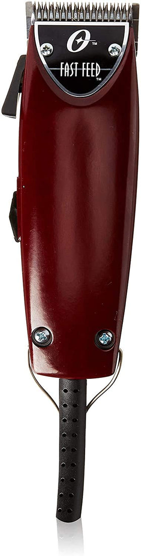 Oster Fast Feed blade close-up highlights Cryogen-X blade for precise results.