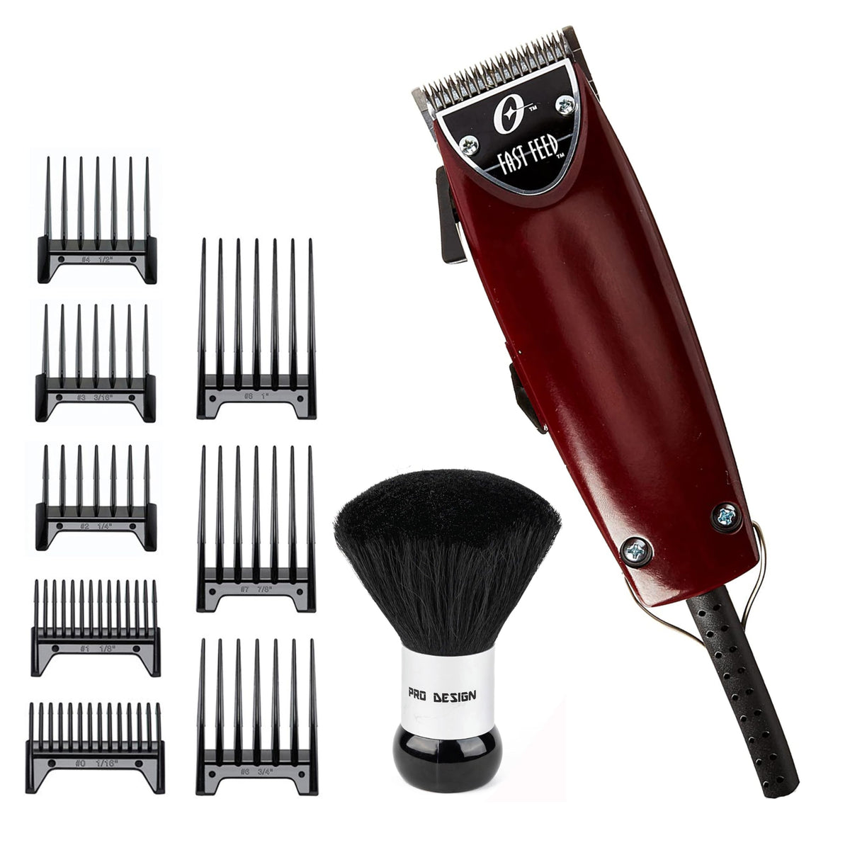 Oster Fast Feed clipper body angle demonstrates ergonomic handling for steady trimming.
