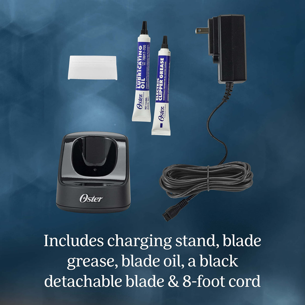 Oster Burgundy clipper stainless steel blades stay sharp for durable cuts.
