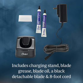 Oster Burgundy clipper stainless steel blades stay sharp for durable cuts.