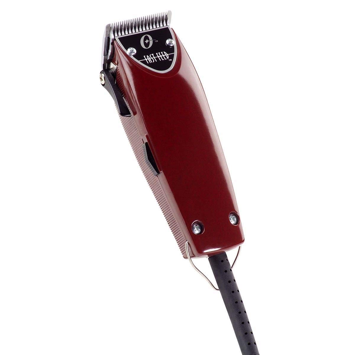 Oster Professional Fast Feed clippers side view highlighting ergonomic handle.