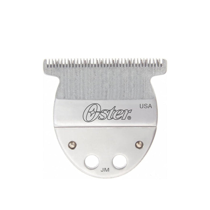 Oster T-Blade wide trimmer blade close-up for precise hairlines.