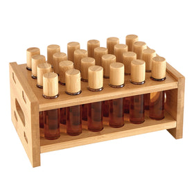 OSZKO Bamboo Perfume Holder 24-slot vanity display for quick access to roller bottles