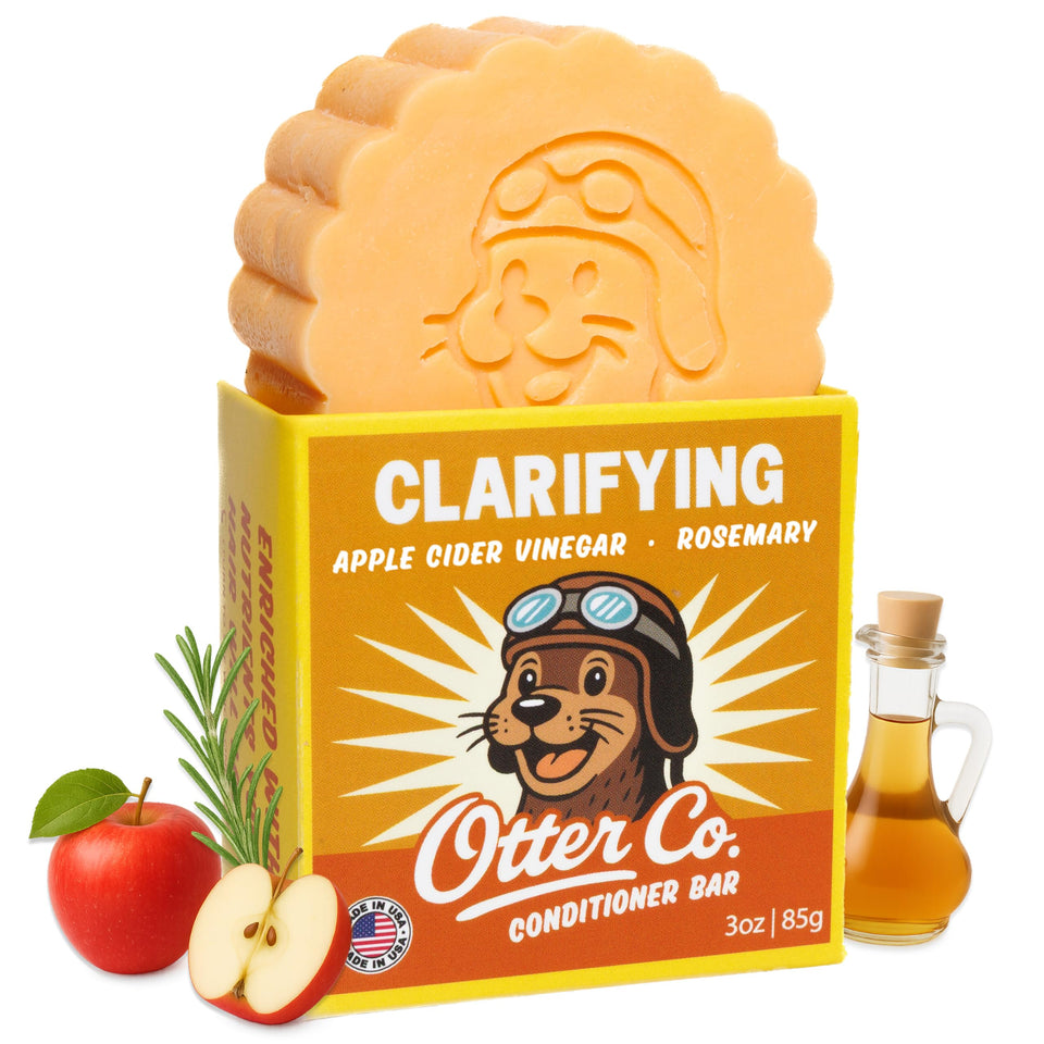 Otter Co clarifying conditioner bar bottle with eco packaging and sustainable design