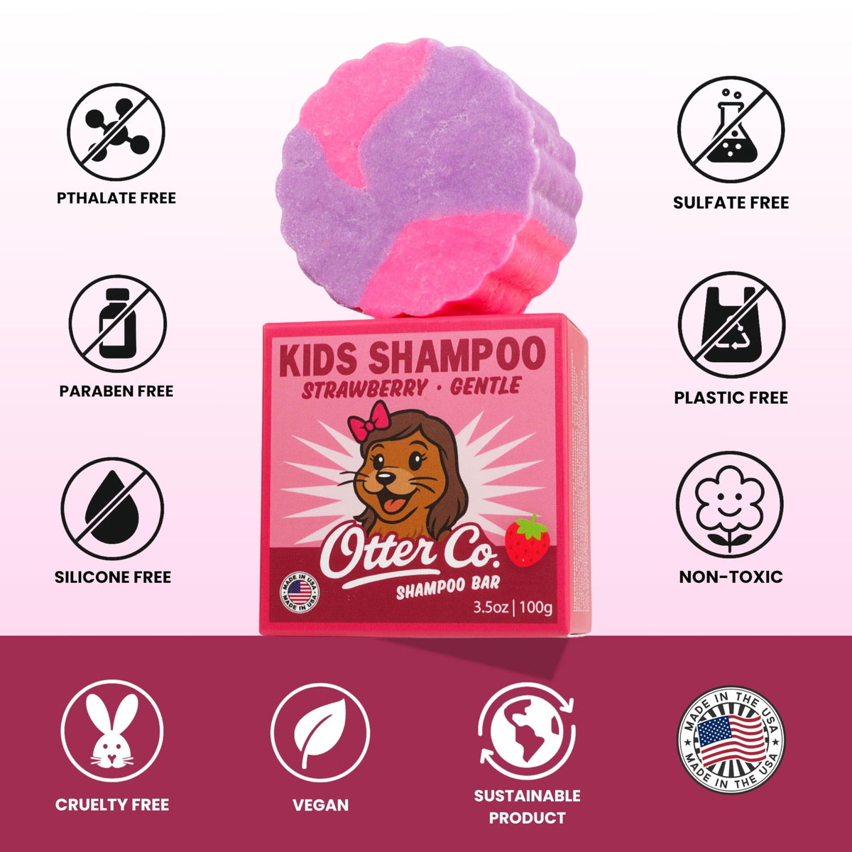 Otter Co vegan and cruelty-free formula supports mindful bath time.