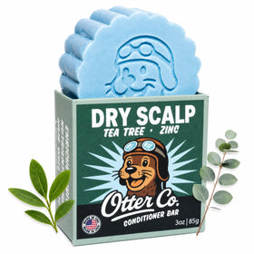 Otter Co Tea Tree Conditioner Bar packaging with minimal waste and eco-friendly design.