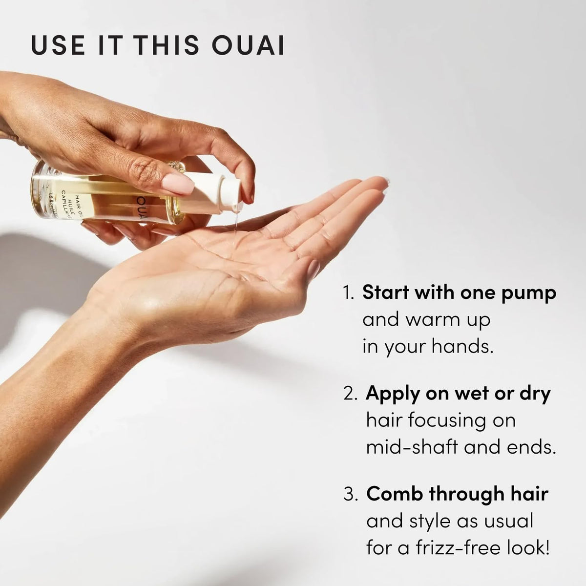 OUAI mid-lengths overnight use for deeper hydration.