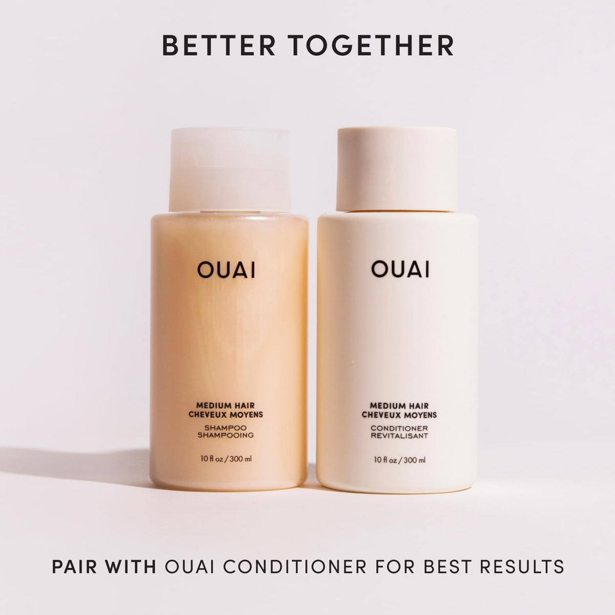 OUAI Medium Hair Shampoo coconut oil seals ends and reduces breakage.
