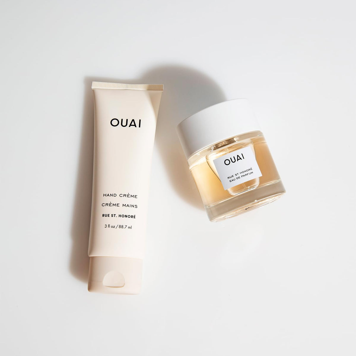 White musk base note on OUAI Rue St. Honore for a soft, lasting finish.