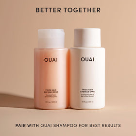 OUAI Thick Hair Conditioner application after shower eases detangling and styling.
