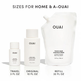 OUAI Thick Hair Conditioner frizz-control for smoother morning styles.