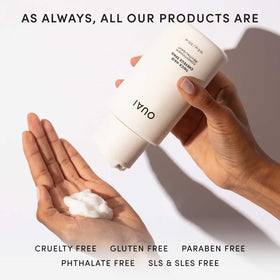 OUAI Thick Hair Conditioner shea-butter provides deep hydration for dry hair.