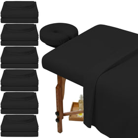 Oudain 6-set microfiber fitted sheet for massage tables, soft, durable, and easy to clean.