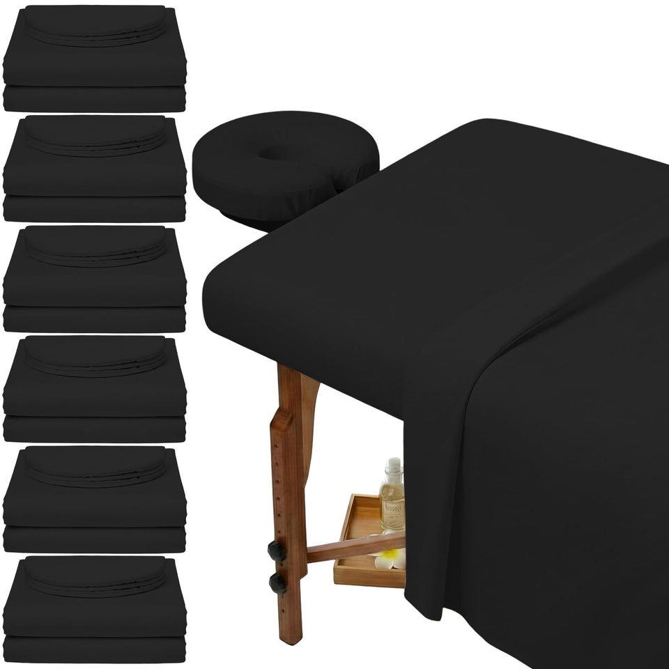 Oudain 6-set microfiber fitted sheet for massage tables, soft, durable, and easy to clean.
