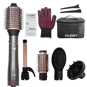 Oudim 5-in-1 hair dryer brush with oval 2.4-inch brush for salon-volume styling