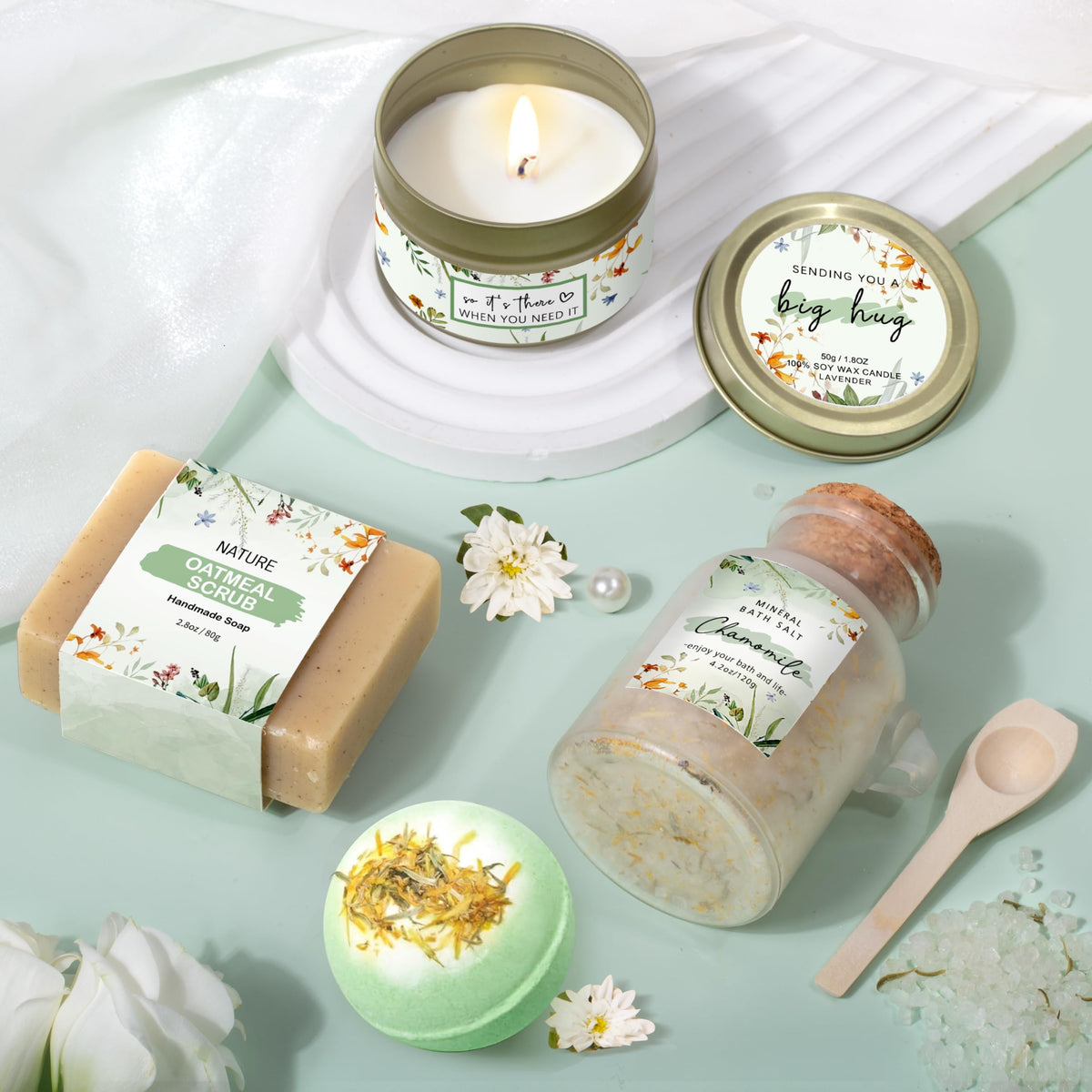 Oufrenn bath salt for a soothing soak with gentle aroma.