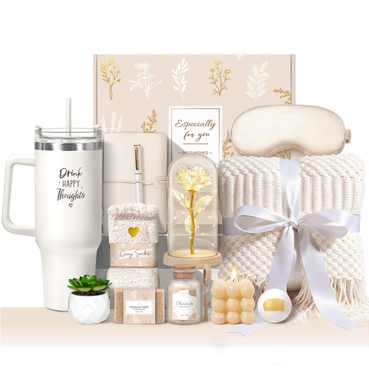 Oufrenn birthday gift box presentation for her pampering set.