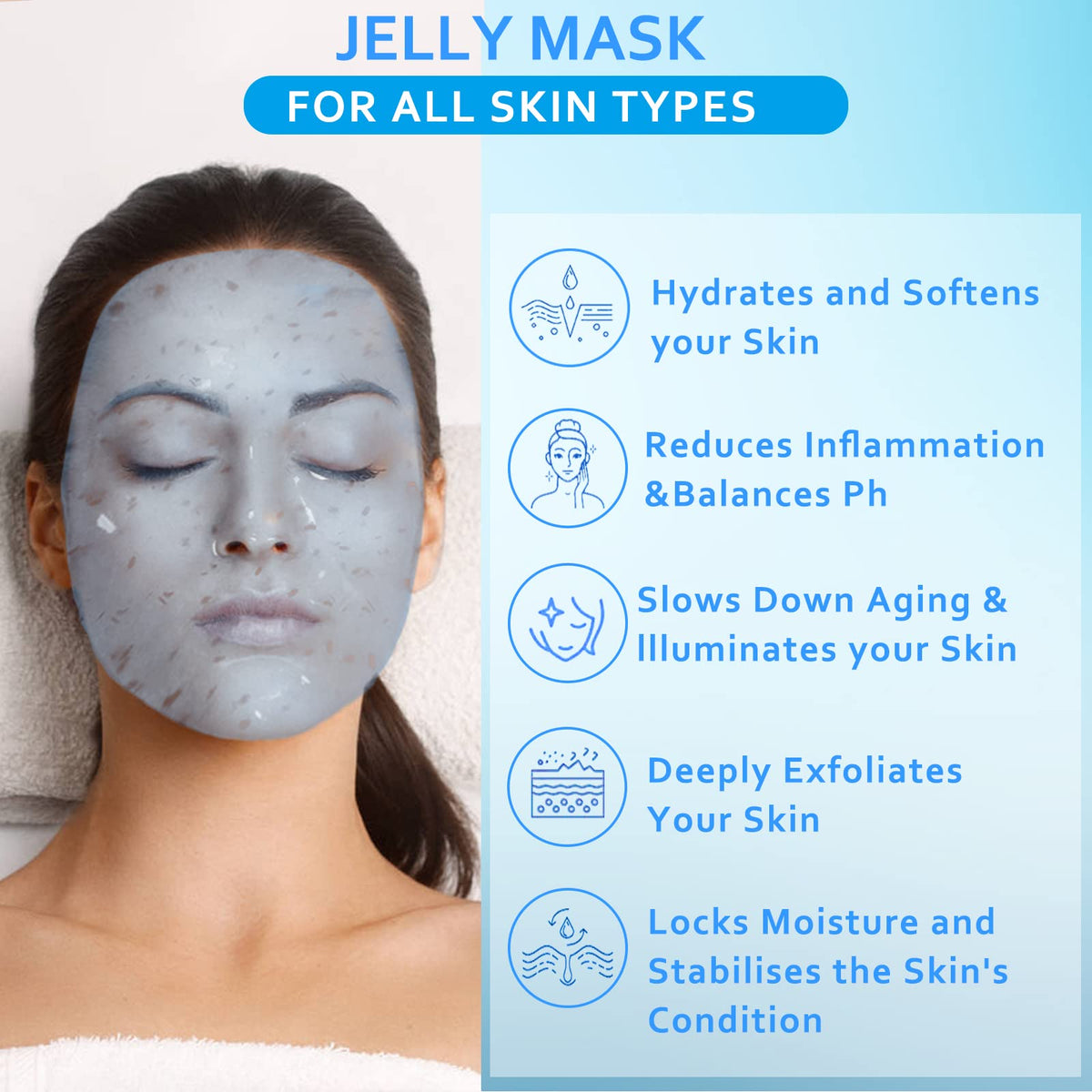Ouhans jelly mask brush with dual heads for application and cleansing