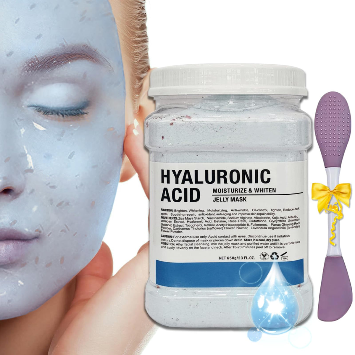 Ouhans Jelly Mask Powder packaging showing powder-to-jelly preparation for easy use