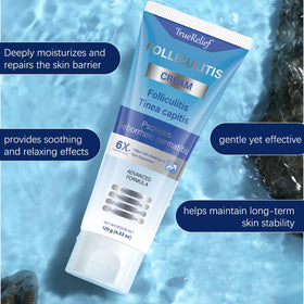 OUHENGTEK Folliculitis Cream applied to the body for smoother skin texture.