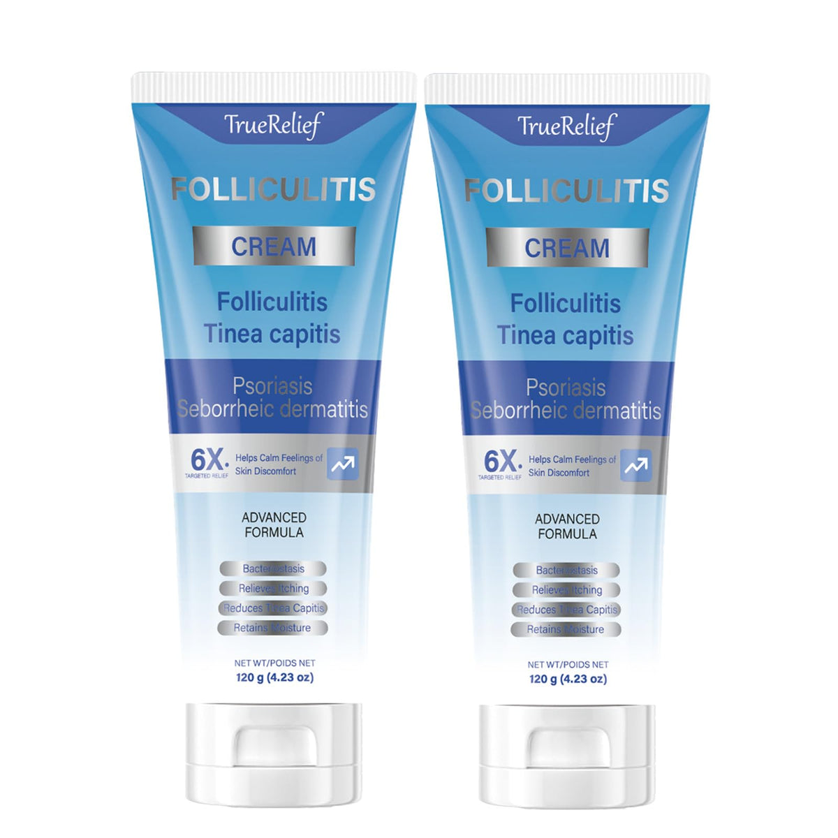 OUHENGTEK Folliculitis Cream bottle on a clean surface for soothing daily care.