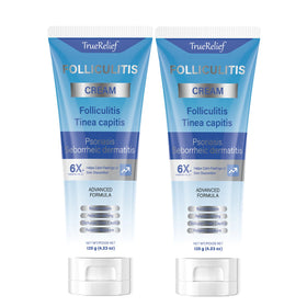 OUHENGTEK Folliculitis Cream bottle on a clean surface for soothing daily care.