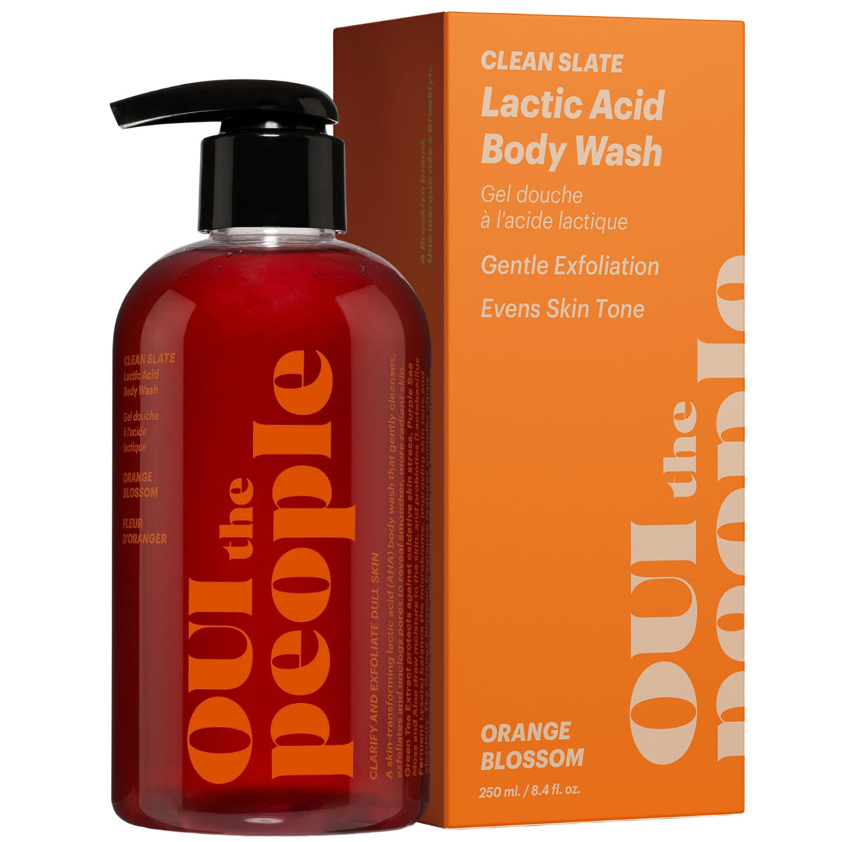 OUI the People CLEAN SLATE bottle with pump for quick daily cleansing.