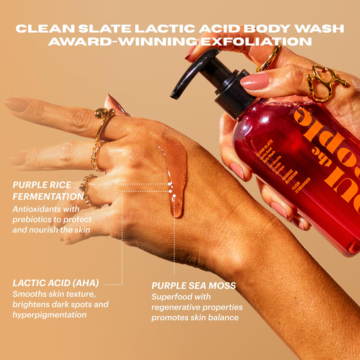 Close-up of creamy CLEAN SLATE lather showing gentle exfoliation.