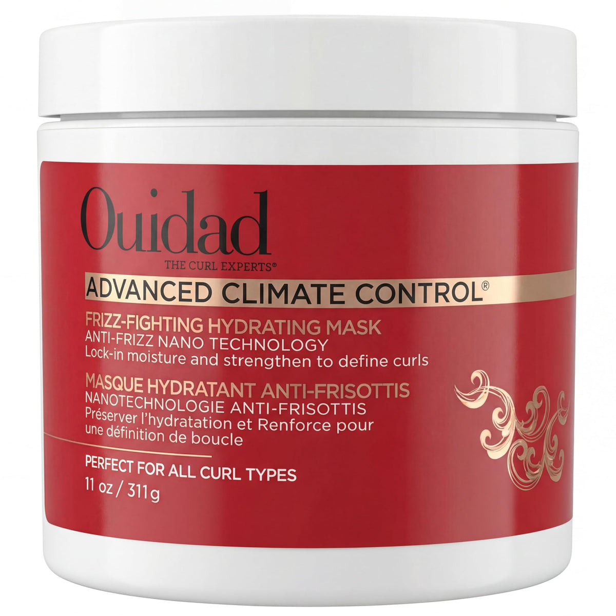 Ouidad Advanced Climate Control mask jar provides hydration for defined curls