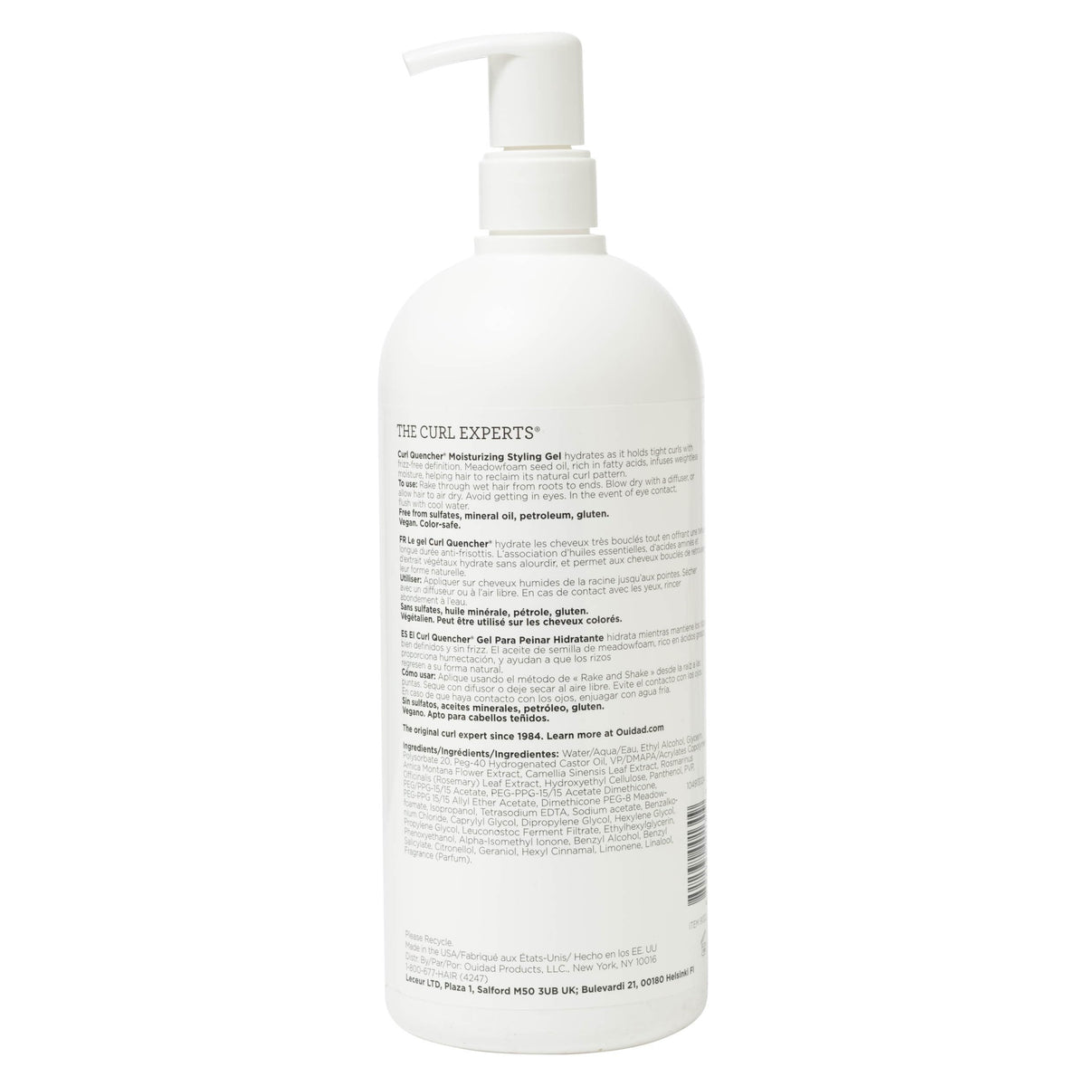 Ouidad Curl Quencher closeup reveals defined curls on damp hair