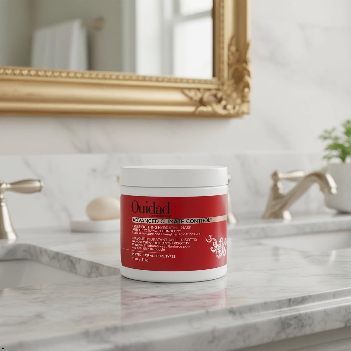 Ouidad close-up shows curl definition after mask use